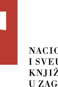 The words Nacionalna i sveučilišna knjižnica u Zagrebu to the right of its logo, a red square with an abstract tree symbol in white