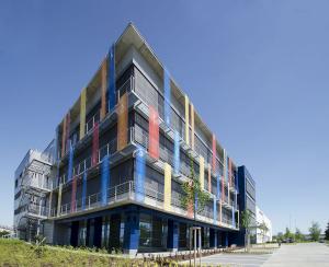 An external photograph of the building housing the Czech national library