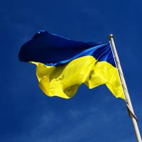 National flag of Ukraine Photo of the national flag of Ukraine which consists of equal sized horizontal bands of blue and yellow
