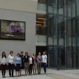 A picture of some the meeting delegates on a tour of the National Library of Romania in Bucharest