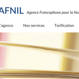AFNIL's new website AFNIL logo and website, containing text and a book image