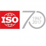 The Logo of the International Organization for Standardization The ISO logo - a red square with a world motif and ISO in white