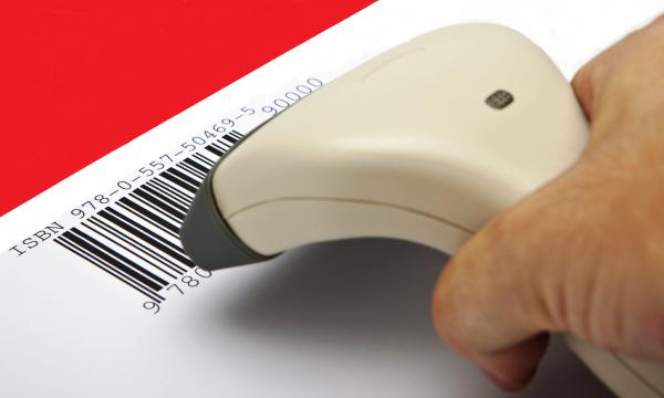 A scanner being used on a barcode, with the ISBN above